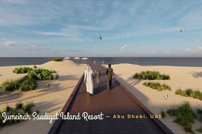 Walkway landscape modeling of Saadiyat Island